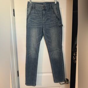 Women’s size 4 ankle-Slim Fit Blue Jeans with charge and embellishment detail